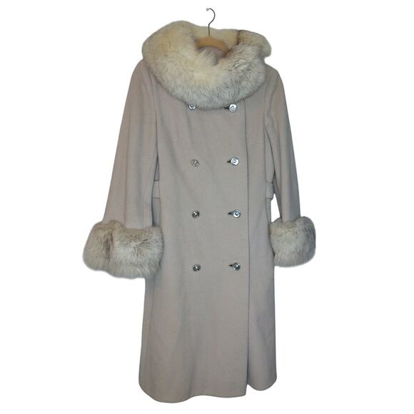 Vintage 1970s Penny Lane Wool And Fur Trim Coat READ - Picture 1 of 9